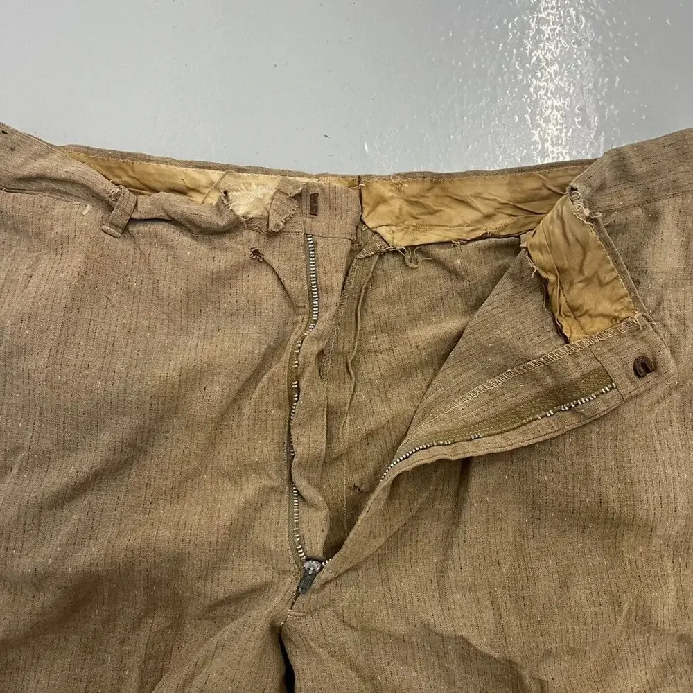Vintage 50s Hubbard Brown Fleck Rayon Trousers 31x28